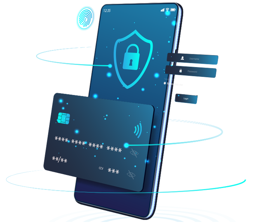 vettoriale di uno smartphone con carta di credito per il pagamento
